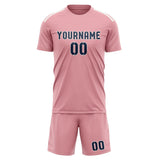 Custom Light Pink Blue Soccer Set