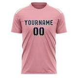 Custom Light Pink Navy Soccer Jersey