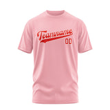 Custom Light Pink Orange Red T-Shirt