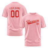 Custom Light Pink Orange Red T-Shirt