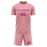 Custom Light Pink Pink Soccer Set