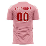 Custom Light Pink Red Soccer Jersey