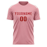 Custom Light Pink Red Soccer Jersey