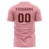 Custom Light Pink Crimson Red Soccer Jersey