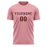 Custom Light Pink Crimson Red Soccer Jersey