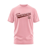 Custom Light Pink Crimson Red T-Shirt