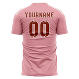 Custom Light Pink Coral Red Soccer Jersey