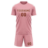 Custom Light Pink Coral Red Soccer Set