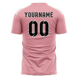 Custom Light Pink Black Soccer Jersey