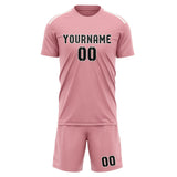 Custom Light Pink Black Soccer Set