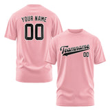 Custom Light Pink Black T-Shirt