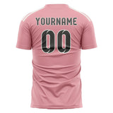 Custom Light Pink Dark Grey Soccer Jersey