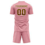 Custom Light Pink Khaki Soccer Set