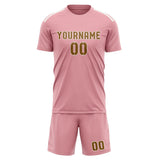 Custom Light Pink Khaki Soccer Set