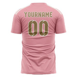 Custom Light Pink Light Khaki Soccer Jersey