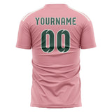 Custom Light Pink Blue Green Soccer Jersey