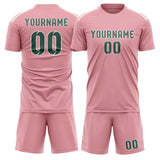 Custom Light Pink Blue Green Soccer Set