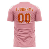 Custom Light Pink Orange Soccer Jersey