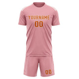 Custom Light Pink Orange Soccer Set