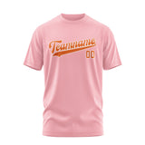 Custom Light Pink Orange T-Shirt