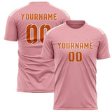 Custom Light Pink Orange Soccer Jersey
