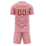 Custom Light Pink Copper Rose Soccer Set