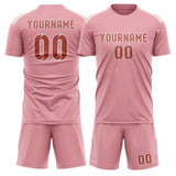 Custom Light Pink Copper Rose Soccer Set