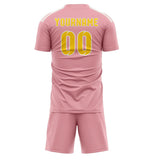 Custom Light Pink Gold Soccer Set