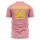 Custom Light Pink Gold Soccer Jersey