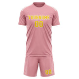 Custom Light Pink Gold Soccer Set