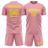 Custom Light Pink Gold Soccer Set