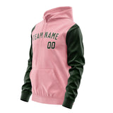 Custom Light Pink Dark Green Hoodie 2121060621B31806