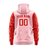 Custom Light Pink Orange Red Hoodie 2121121221B31812