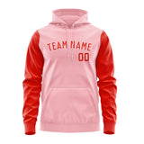 Custom Light Pink Orange Red Hoodie 2121121221B31812