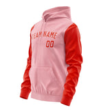 Custom Light Pink Orange Red Hoodie 2121121221B31812