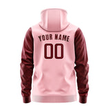 Custom Light Pink Crimson Red Hoodie 2121151521B31815