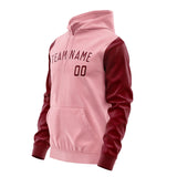 Custom Light Pink Crimson Red Hoodie 2121151521B31815