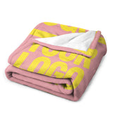 Custom Pink Pale Yellow Blanket