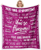 Blanket for Son Gifts, “You’re Awesome!”, From Mom Dad, Birthday, Graduation, Christmas, Everyday Encouragement, Inspirational