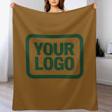 Custom Khaki Moss Green Blanket