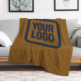 Custom Khaki Navy Blue Blanket