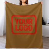 Custom Khaki Orange-Red Blanket