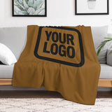 Custom Khaki Black Blanket