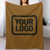 Custom Khaki Black Blanket