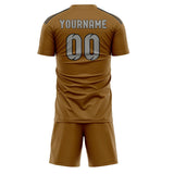 Custom Khaki Gray Soccer Set