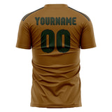 Custom Khaki Dark Green Soccer Jersey