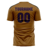 Custom Khaki Purple Soccer Jersey