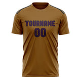 Custom Khaki Purple Soccer Jersey