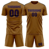 Custom Khaki Purple Soccer Set
