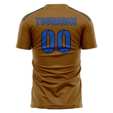 Custom Khaki Sky Blue Soccer Jersey